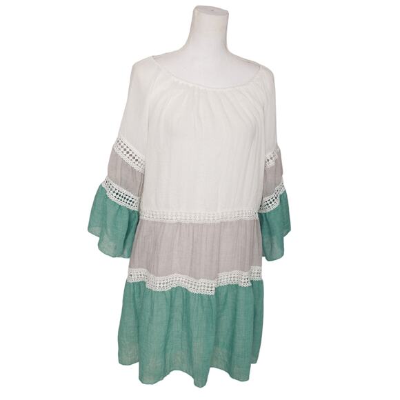 Vasna cotton‎ blend layered boho mini dress size small - Picture 1 of 5